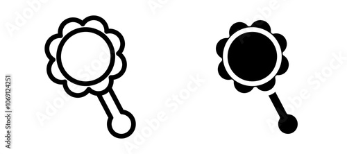 Baby rattle icon symbol collection on white background.