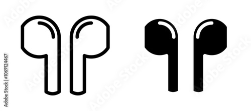 Air pods icon symbol collection on white background.