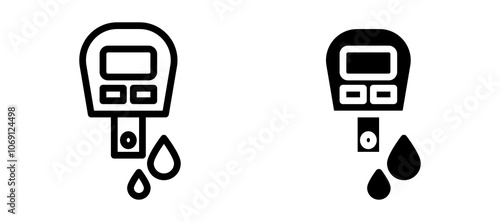 Blood sugar test icon symbol collection on white background.