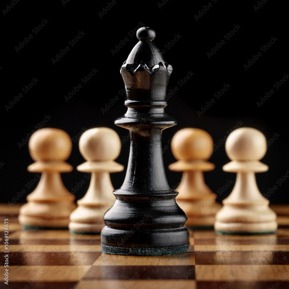 Chessboard with Pieces Symbolizing Strategy, Intelligence, and Business Chessboard with Pieces Symbolizing Strategy, Intelligence, and Business