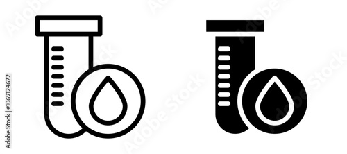Blood test icon symbol collection on white background.
