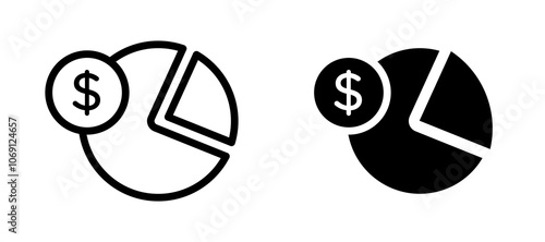 Budget planning icon symbol collection on white background.