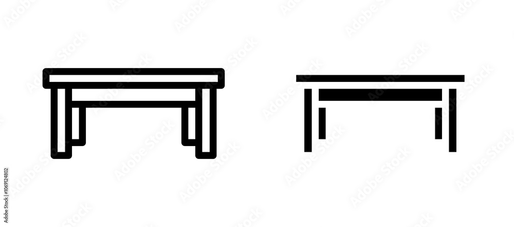 Table icon symbol collection on white background. Table icon symbol collection on white background.