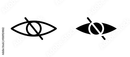 Blindness icon symbol collection on white background.