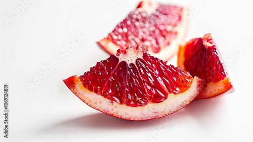 Healthy kidney-shaped fruit on white background, sliced to reveal vibrant red interior, symbolizing kidney health with copy space for text overlay.
