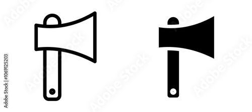 Hatchet icon symbol collection on white background.