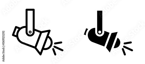 Spotlight icon symbol collection on white background.