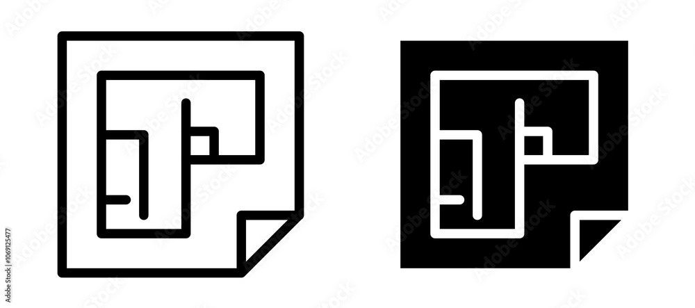 Architecture plan icon symbol collection on white background. Architecture plan icon symbol collection on white background.