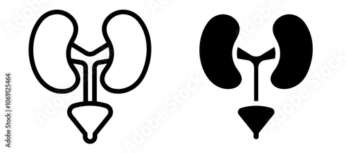Urology icon symbol collection on white background.