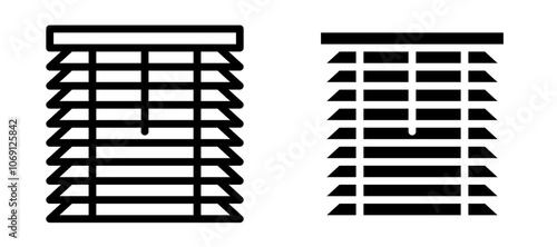 Blinds icon symbol collection on white background.