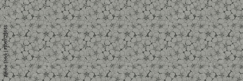 Hand drawn floral pattern vector design. Flower drawing simple ornament.