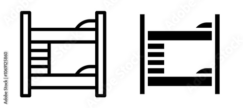 Bunk bed icon symbol collection on white background.