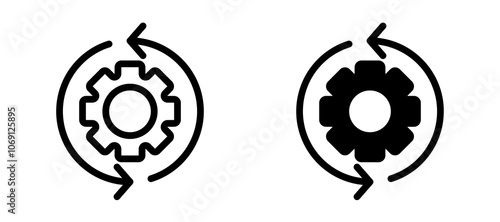 Implementation icon symbol collection on white background.