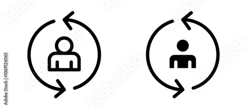 Customer retention icon symbol collection on white background.