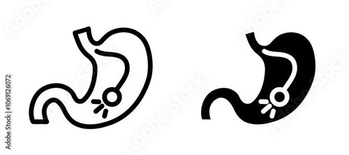 Endoscopy icon symbol collection on white background.