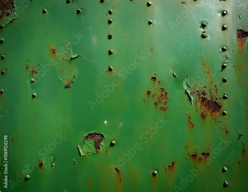 Old Green Rusted Metal Plate Texture Background photo