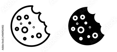 Cookie icon symbol collection on white background.