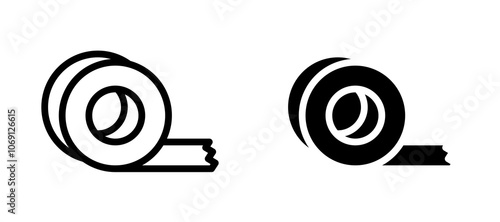 Adhesive tape icon symbol collection on white background.