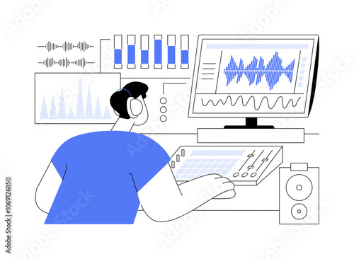 Electronic music isolated cartoon vector illustrations.