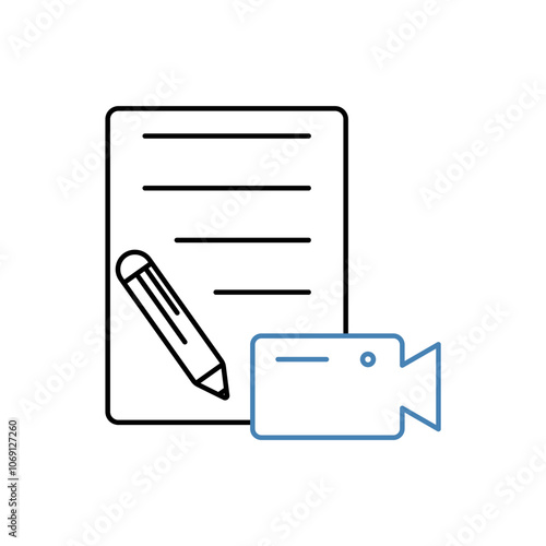 content concept line icon. Simple element illustration. content concept outline symbol design.