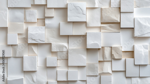 Textured white wall tiles create modern and elegant design