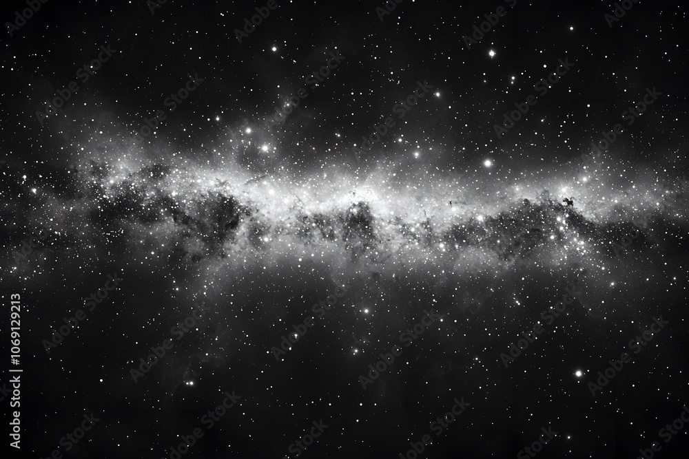 Dark Sparse Pattern in Gray Dust Over Black Space Dark Sparse Pattern in Gray Dust Over Black Space