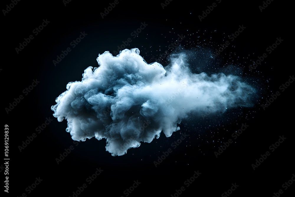 Naklejka premium Misty Blue Dust Particles in Gray Background