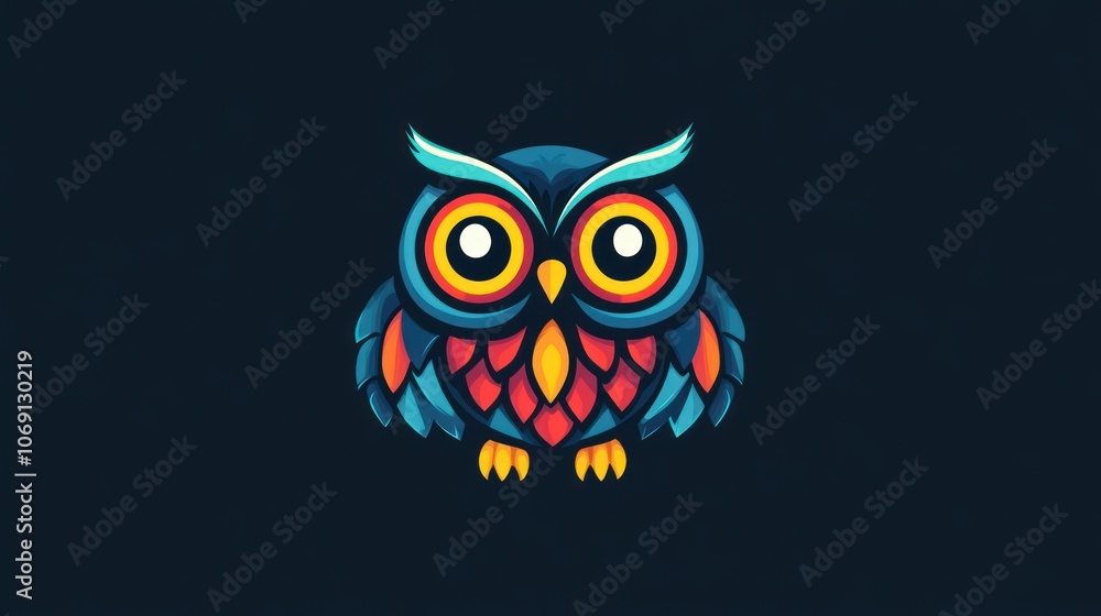 Obraz premium Colorful Owl Illustration