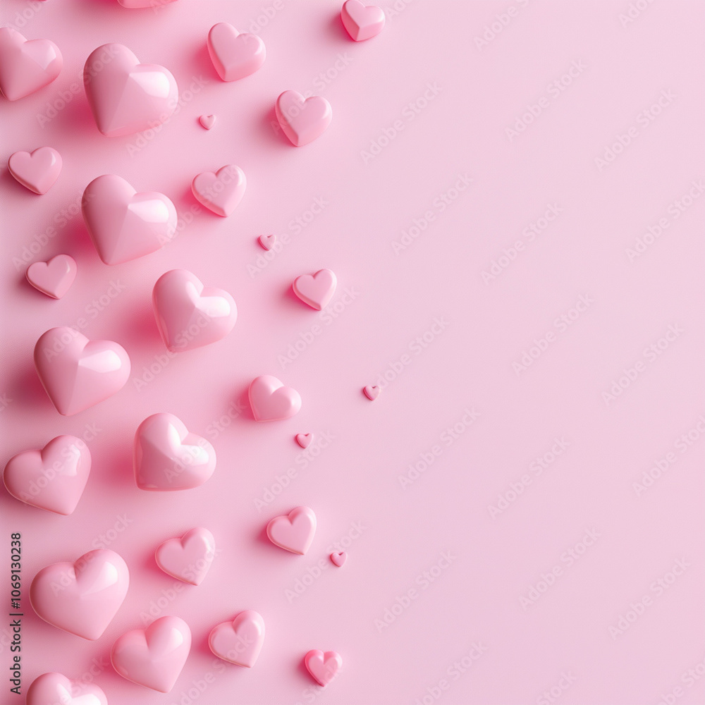 Pink background with pink hearts and room for text Pink background with pink hearts and room for text