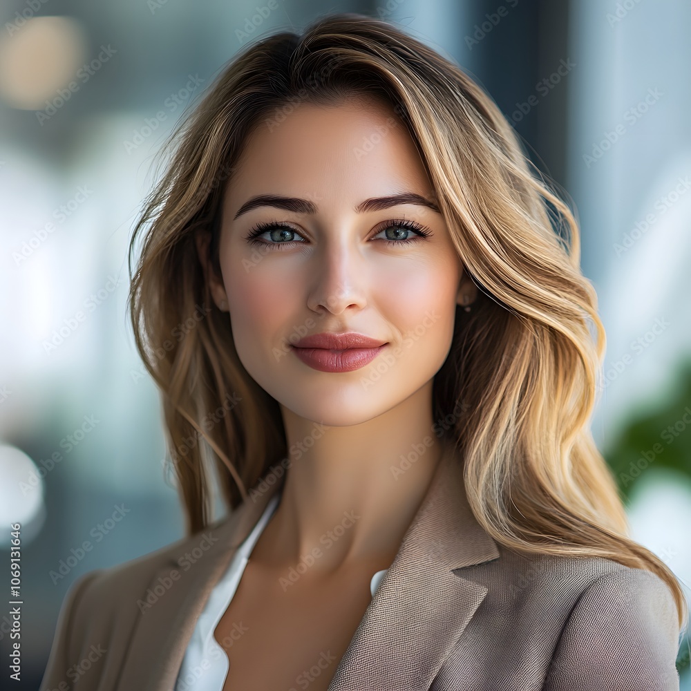 A professional headshot of a confident businesswoman, captured with natural lighting and a blurred office background, highlighting a polished and self-assured demeanor. A professional headshot of a confident businesswoman, captured with natural lighting and a blurred office background, highlighting a polished and self-assured demeanor.