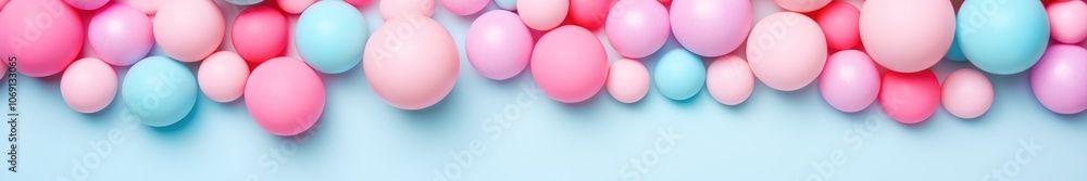 Vibrant Colorful Spheres on Pastel Background. Bubble Gum. Abstract 3D Render with Empty, Blank Space for Text, Design Vibrant Colorful Spheres on Pastel Background. Bubble Gum. Abstract 3D Render with Empty, Blank Space for Text, Design