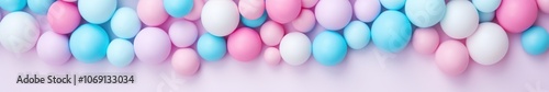 Vibrant Pink and Blue Spheres Abstract Background. 3D Rendered Geometric Shapes for Design