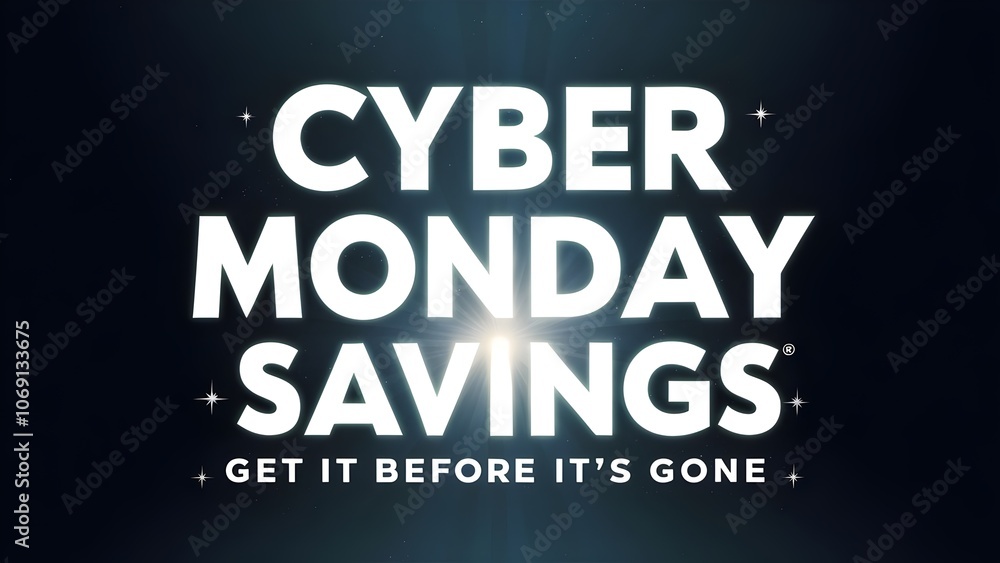 Cyber Monday Gradient Banner with Cosmic Stars and Metallic White Text Cyber Monday Gradient Banner with Cosmic Stars and Metallic White Text