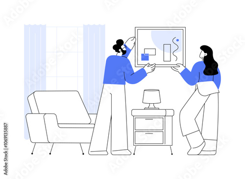 Hanging art isolated cartoon vector illustrations.