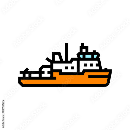 icebreaker ship color icon vector. icebreaker ship sign. isolated symbol illustration