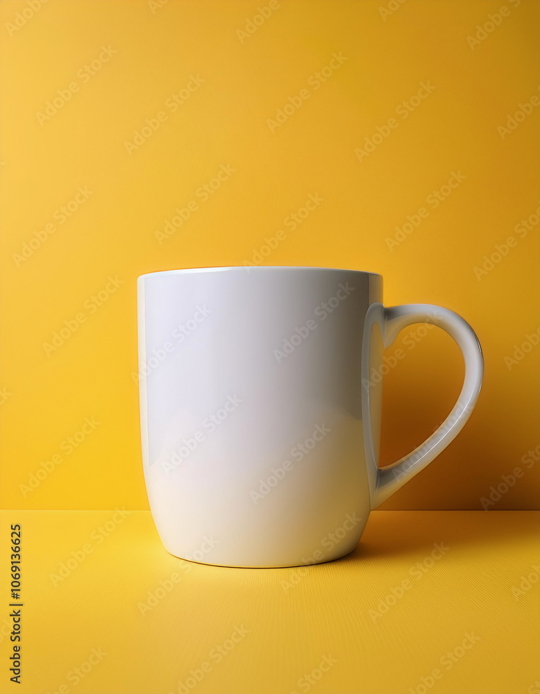 Coffee mug, isolated on a yellow pastel. Coffee mug, isolated on a yellow pastel.
