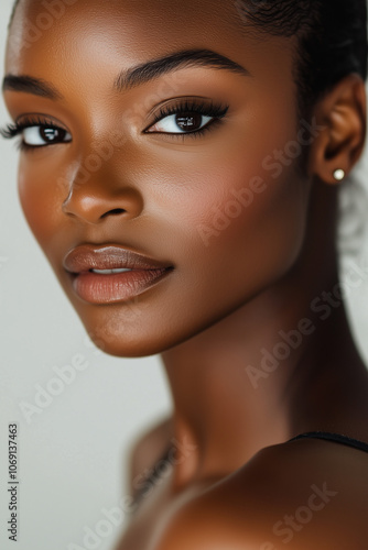 Beauty portrait of a perfect skin ebony beauty