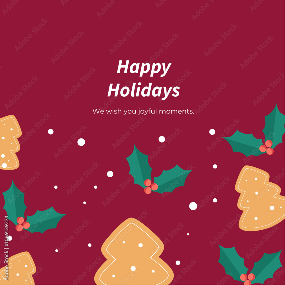 Obraz premium Christmas Greeting Card With Modern Christmas Design