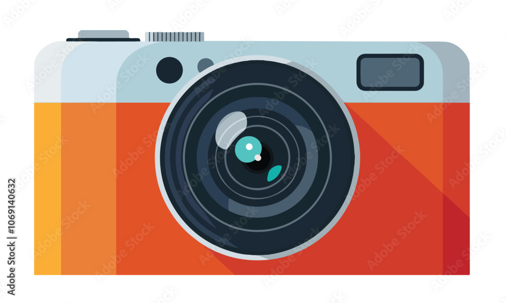 Digital camera for photo shoot and camera icon for digital camera illustration with lence and colorful cameras and analogue camera with lense and parts. orange camera and yellow camera capture photos Digital camera for photo shoot and camera icon for digital camera illustration with lence and colorful cameras and analogue camera with lense and parts. orange camera and yellow camera capture photos