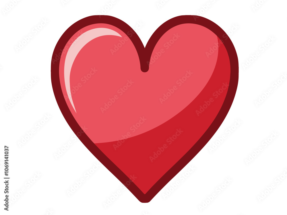 Heart shape love icon for emotion and red heart illustration to show love and devotion icon in red color heart vector illustration with shadow in white bg. Elegant Heart Icon Design for Love Romance Heart shape love icon for emotion and red heart illustration to show love and devotion icon in red color heart vector illustration with shadow in white bg. Elegant Heart Icon Design for Love Romance