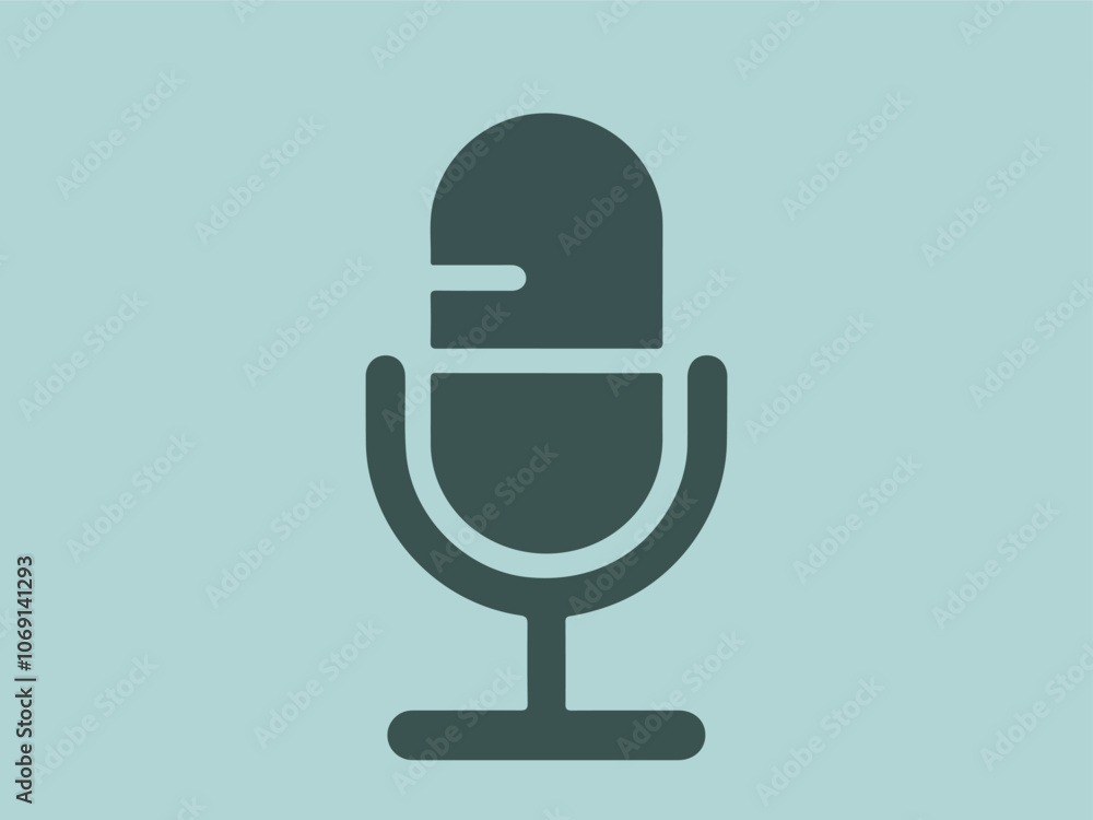 Microphone with simple design and simple microphone vector illustration in grey black color for audio recording device and small mic illustration for sound record. Grey black Mic vertically Microphone with simple design and simple microphone vector illustration in grey black color for audio recording device and small mic illustration for sound record. Grey black Mic vertically