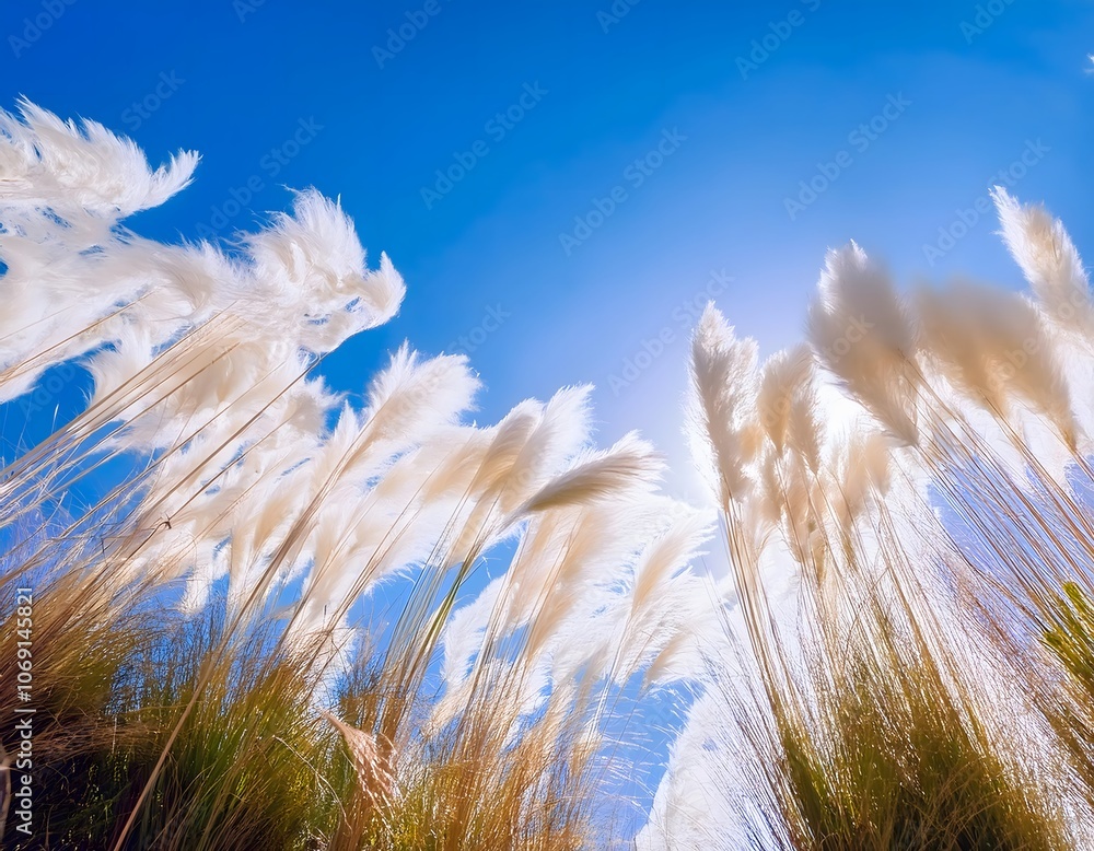 Obraz premium pampas grass field and sky