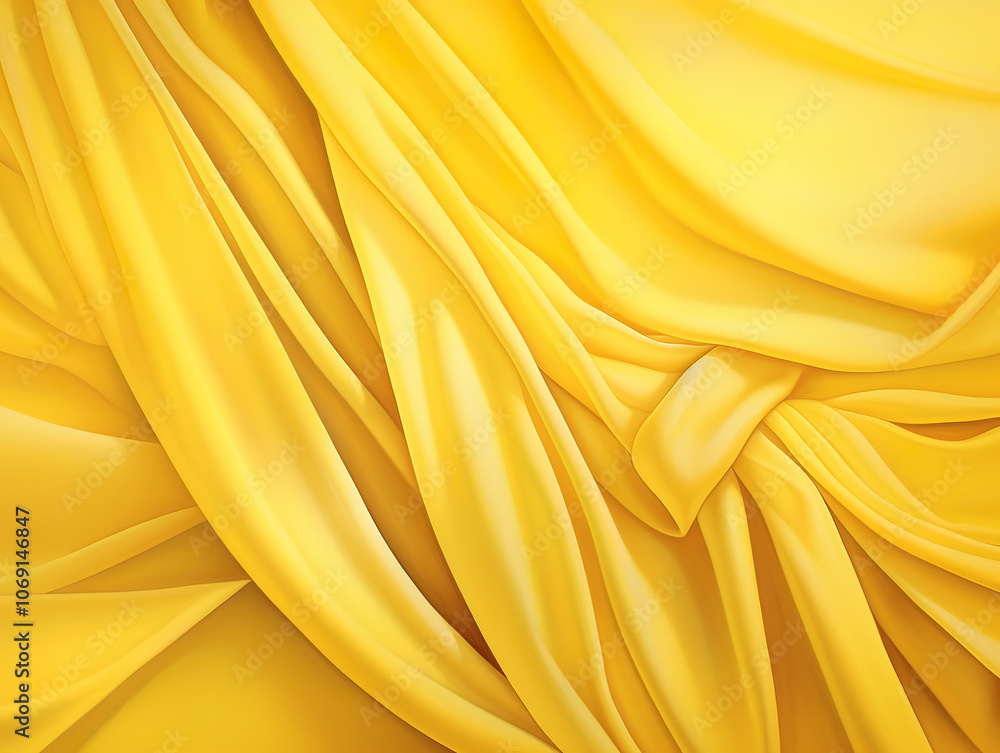 Elegant Yellow Fabric Drapery Elegant Yellow Fabric Drapery
