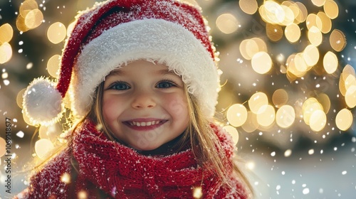 Joyful Christmas Child in Festive Atmosphere