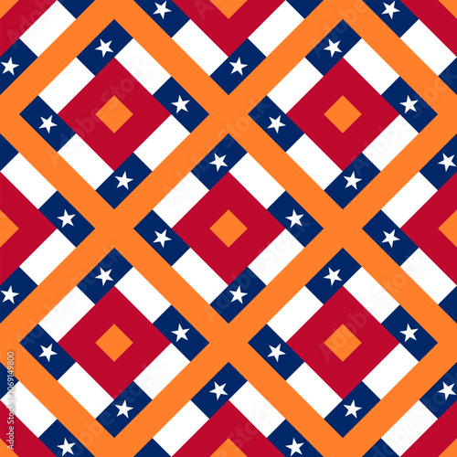 texas state flag pattern for decoration. diamond background. vector illustration