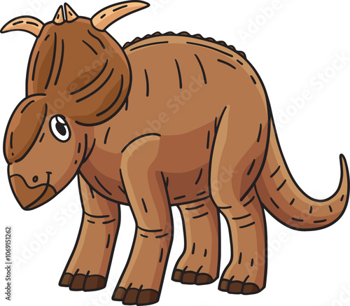 Dinosaur Pachyrhinosaurus Cartoon Colored Clipart  photo