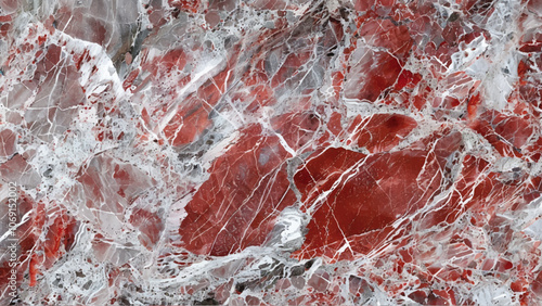 luxury red breccia marble stone showing beautiful mineral veins for interior decoration. natural breccia marble tiles for wall and floor finishing, Emperador premium glossy slab stone, close up view