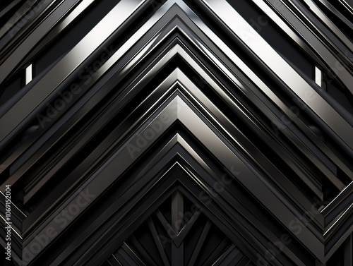 Abstract Metallic Chevron Pattern