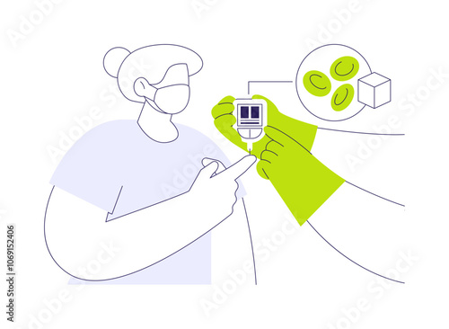 Blood sugar diagnosis abstract concept vector illustration.