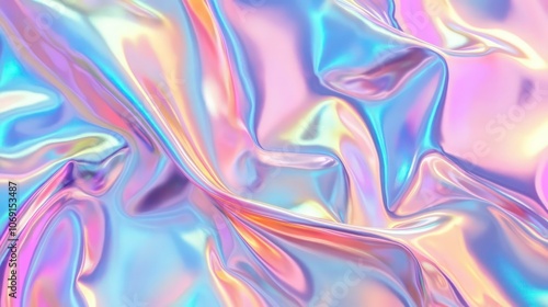 Wallpaper Mural A colorful, shiny, and textured abstract background with a fluid, wavy appearance. Torontodigital.ca